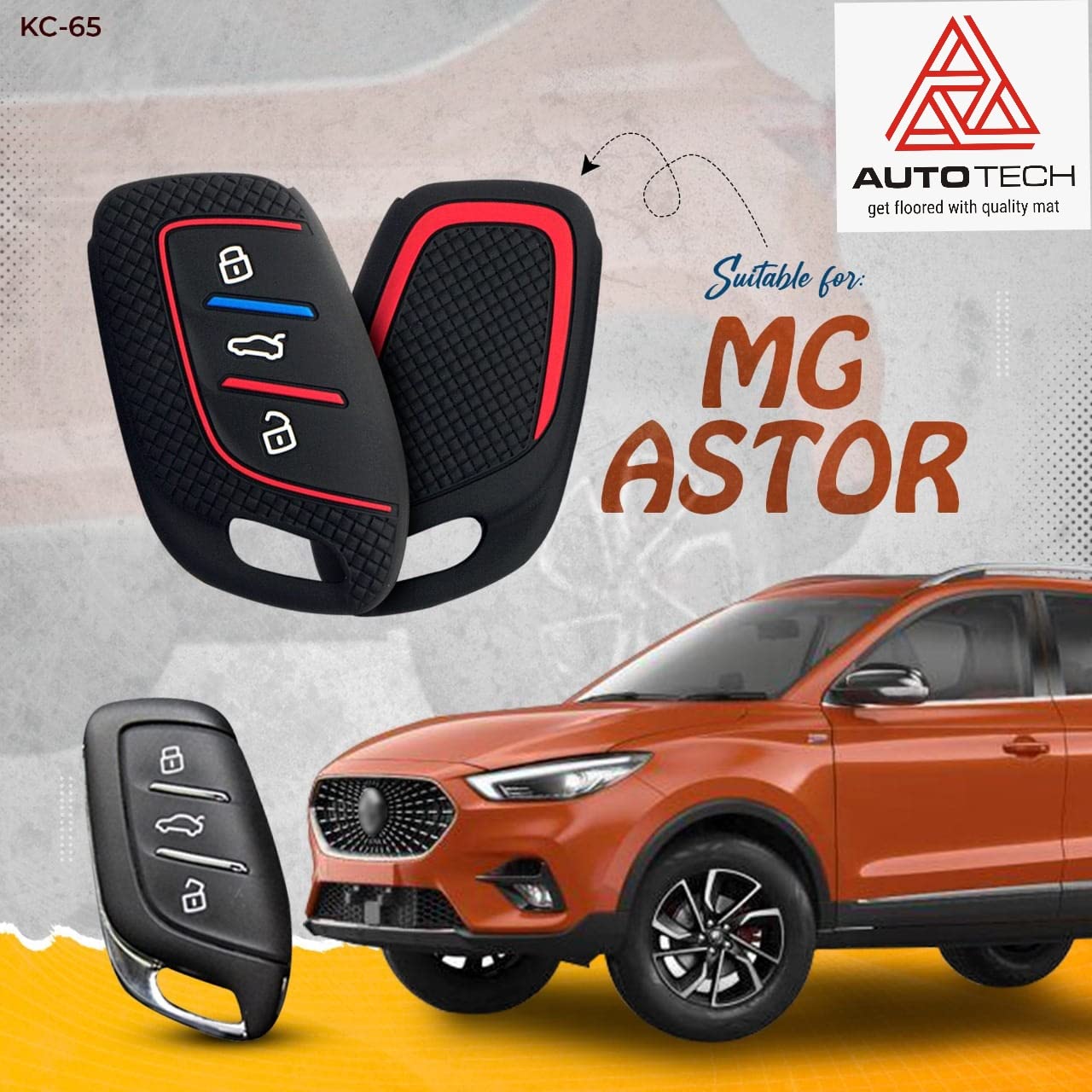 BLUZON KC-65 MG Astor Silicone Car Key Cover