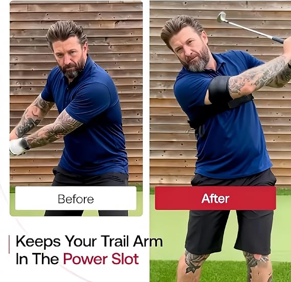 Nebulith Slider Golf Training Aid, Adjustable Swing Correcting Arm Band, Elastic Golfs Swing Training Aid Band, Golf Swing Trainer for Beginners, Golf Wrist Training Aid, Improve Swings Stability