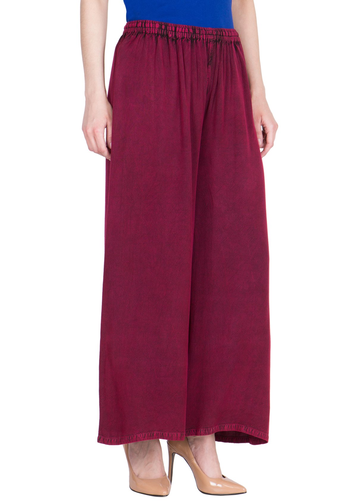 LUJOSO Women's Rayon Harem Pant | Harem Pant for Women | Patiala Pants | Afghani Salwar Palazzo | Comfortable & Regular Fit Pants for Yoga, Dancing - Free Size (in, Numeric, 28, Regular, Maroon) 2