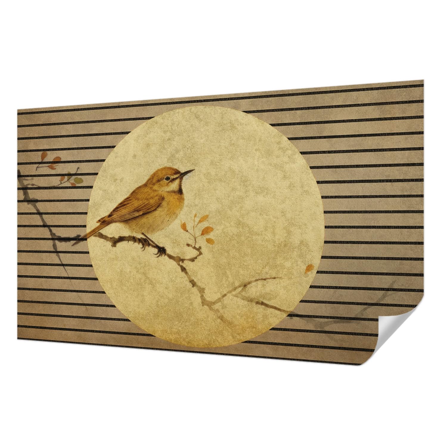 Papier peint adhésif oiseau harmonieux panoramique 416x254 cm pour salon