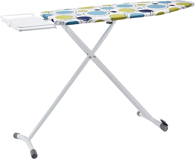 Amazon Basics Ironing Board with Iron Rest Plate, Large, 122x43 cm - White