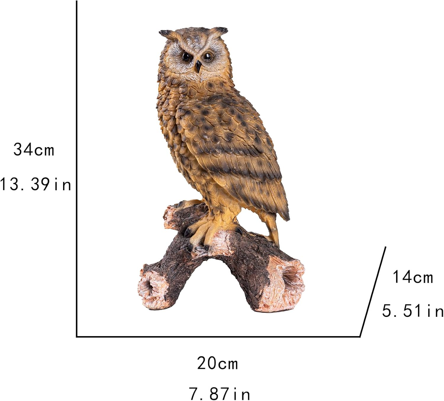 13.3 - inch Owl Decoy Decor Outdoor Statue. Ideal for Animal Statues Courtyard Lawn Decoration, Sculptures for Yard and Grassland Adornment, Housewarming Gift.