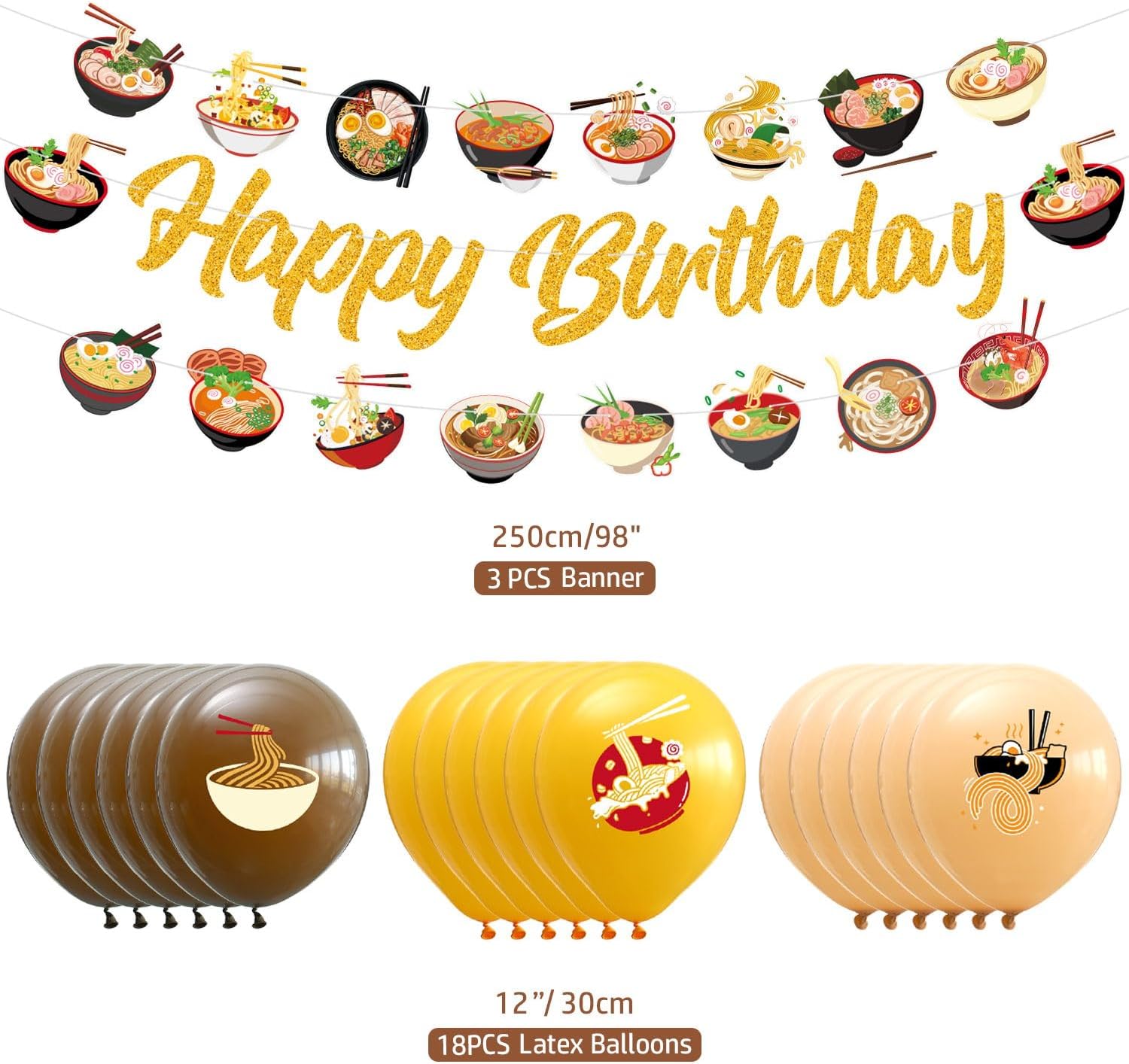 Ramen Party Decorations, Ramen Noodles Birthday Decorations image 4