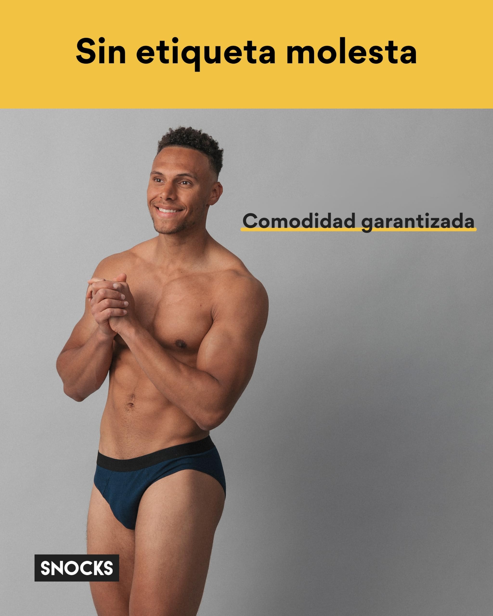Snocks Pack de 6 Calzoncillos Slips Hombre Algodón Orgánico - Slip Hombre Tallas S-4XL Calzoncillos Hombre Slip sin Etiqueta Molesta Slips Hombre