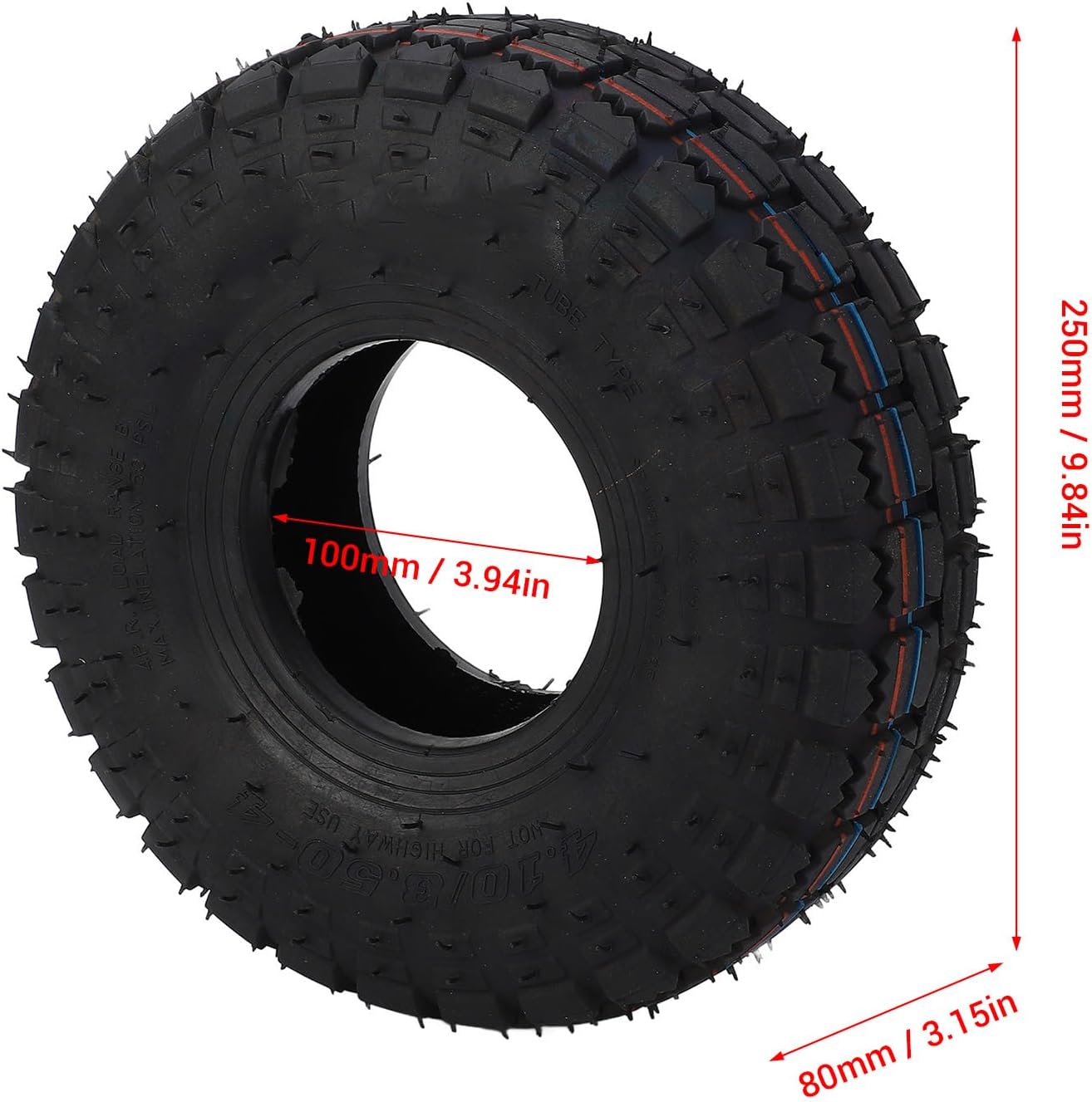10in Replacement Tire Superior Shock Absorption 4.10/3.50‑4 Inflatable Tool Car Trolley Rubber Tyre for Mower Hand Truck Wheelbarrow Trailers