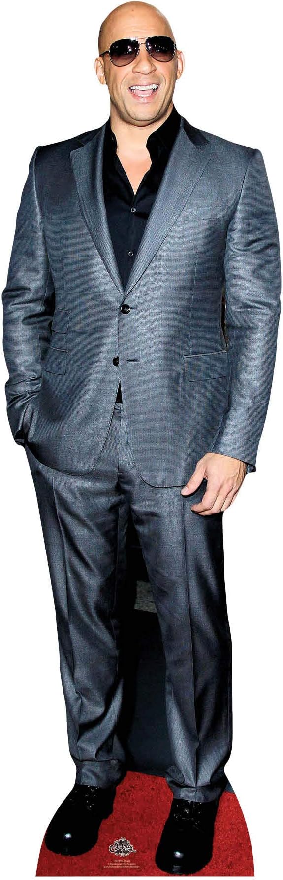 STAR CUTOUTS Ltd Vin Diesel 182cm Lifesize Cardboard Cutout, Regular,Grey, Black