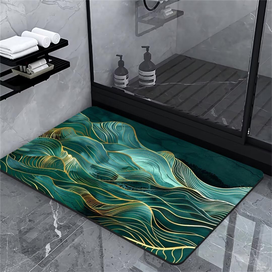 Badezimmerteppich Badematte rutschfest Badematte Badteppich Badvorleger 140x200cm Badematten Badteppiche Duschmatte rutschfest, Duschvorleger Badezimmermatte rutschfest Stein Badematte Stone