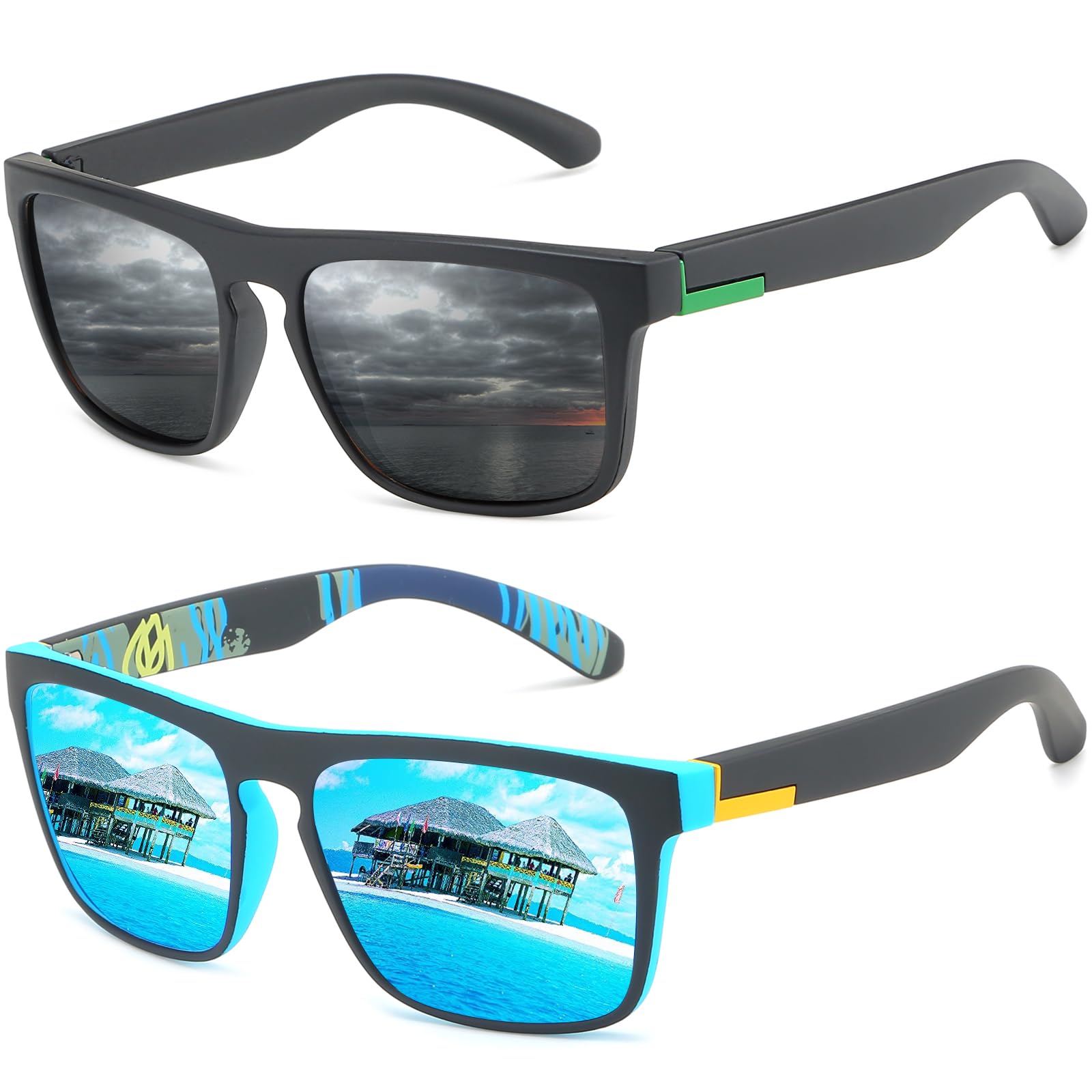 LEDING&BEST Gafas de sol polarizadas Hombre Mujere/verano Aire libre Deportes Golf Ciclismo Pesca Senderismo 100% Protección UV400 Gafas para Conducción