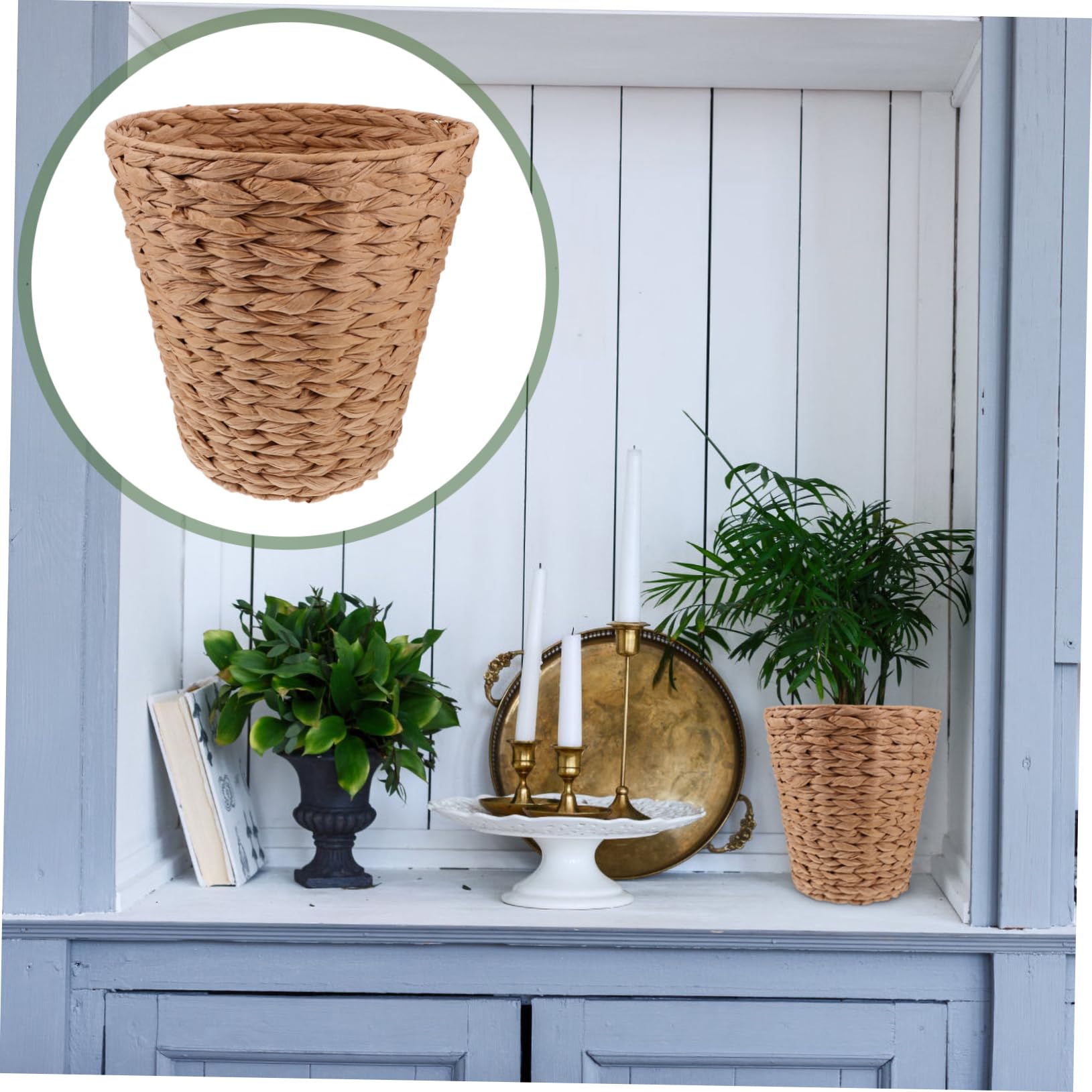 Cabilock Cesta de Almacenamiento Tejida Hogar de Cuerda de Papel