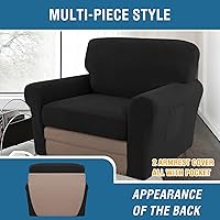 Vista 89 de H.VERSAILTEX Multi-Pieces Sofa Covers Stretch Couch Covers Form Fitted Seats and Back Cushions Covers