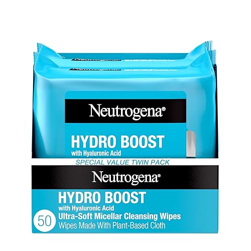 Neutrogena - HydroBoost toallitas limpiadoras faciales y removedoras de maquillaje con ácido hialurónico, hidratantes, prehidratadas para limpiar y