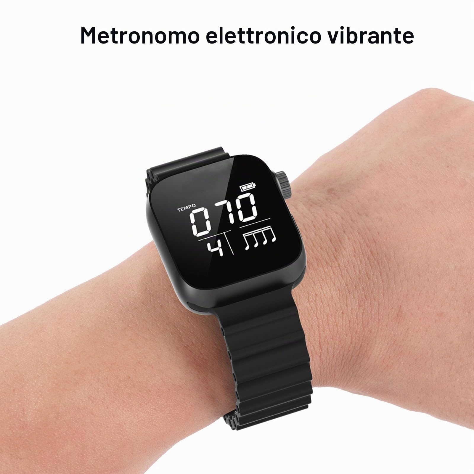 Goshyda Orologio Metronomo Silenzioso per Musicisti, Metronomo Vibrante Indossabile con Battito Regolabile, modalità di Allenamento Sportivo per Esercitarsi con la Chitarra e Correre