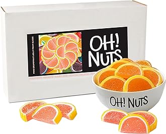 Grapefruit Jelly Fruit Slices Sugar Candy - 5 LB Bulk Bag - Traditional Old Fashioned Chewy Gummy Sweet Confectionery - Gluten-Free, Kosher Certified Pareve (150 CT)