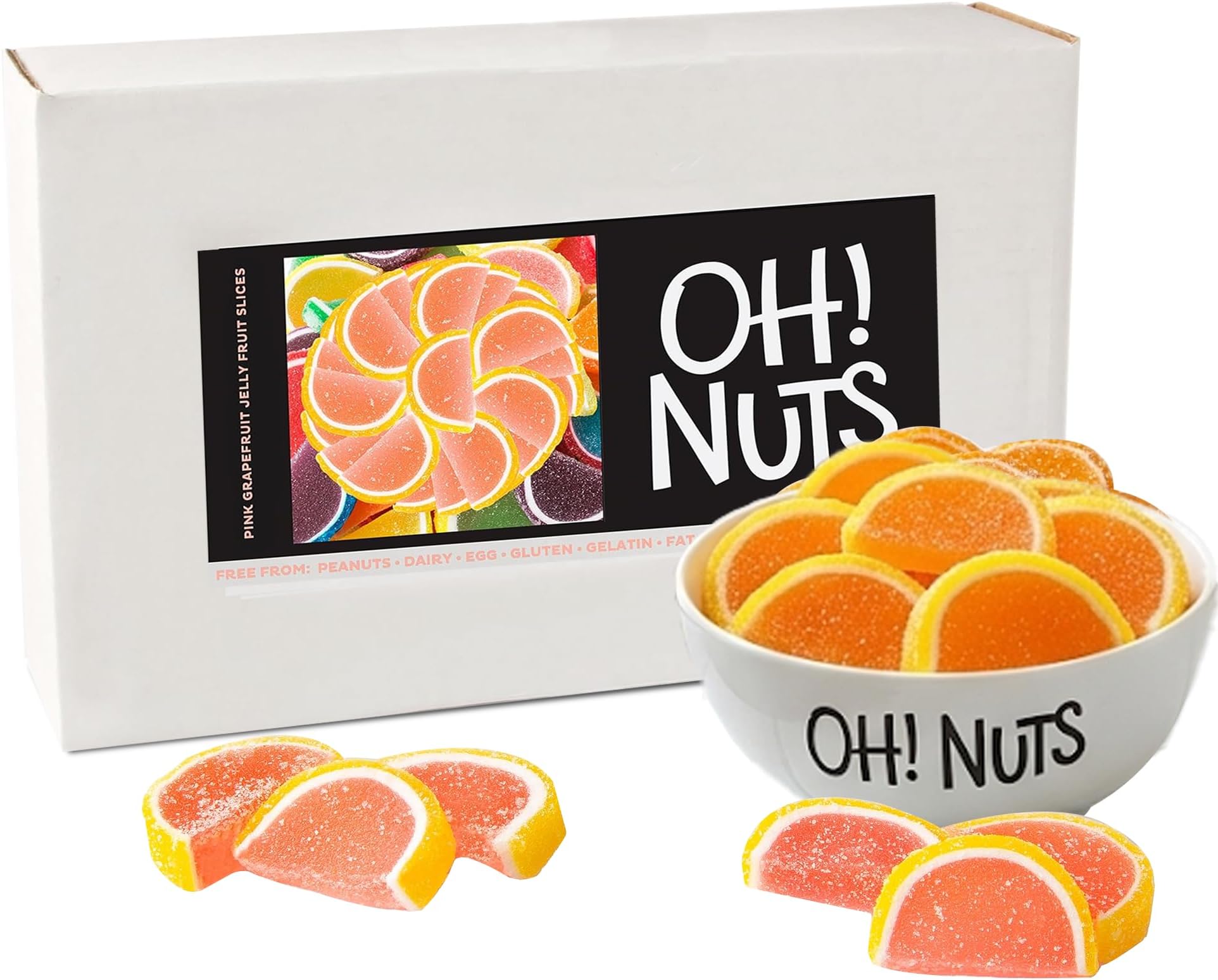 Grapefruit Jelly Fruit Slices Sugar Candy - 5 LB Bulk Bag - Traditional Old Fashioned Chewy Gummy Sweet Confectionery - Gluten-Free, Kosher Certified Pareve (150 CT)