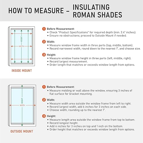 Miniatura 7 de DEZ Furnishings 3QWT220720 - Persiana romana opaca sin cordón, 22 pulgadas de ancho x 72 pulgadas de alto, color blanco