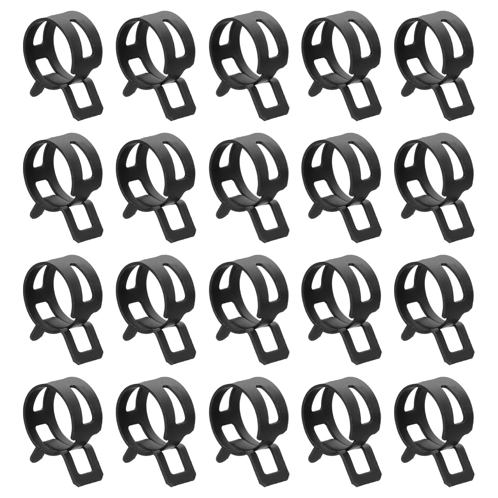 sourcing map 20pcs Spring Band Type Hose Clamps 16mm Fuel Line Hose Spring Clip Silicone Vacuum Hose Pipe Clamp Low Pressure Tube Clip Fastener, Black