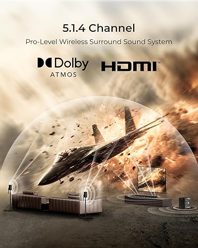 Miniatura 2 de ULTIMEA Skywave X50 - Sistema de sonido envolvente inalámbrico de 5.1.4 canales para TV, barra de sonido profesional de 760 W con Dolby Atmos, 2