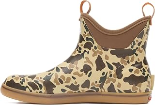 XTRATUF Men's Duck Camo Ankle Deck Boots - Waterproof Slip-Resistant 6" Fishing Boots for Anglers