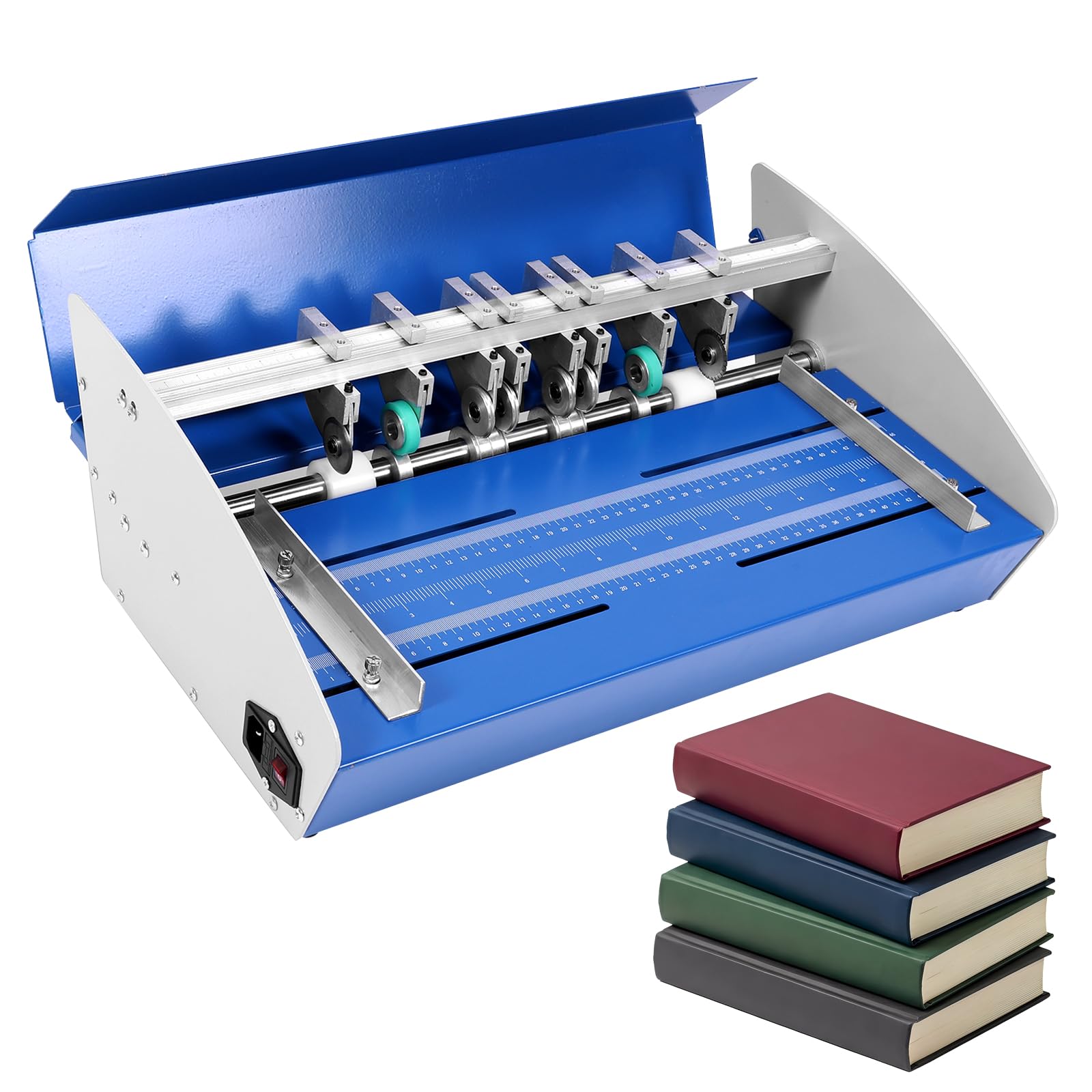 Máquina Plegable de Papel eléctrico 3 en 1 con Regla para Plegado, perforación y Corte, Ancho de 460 mm, 110V - Ideal para Documentos, menús, Fotos, Sobres y más