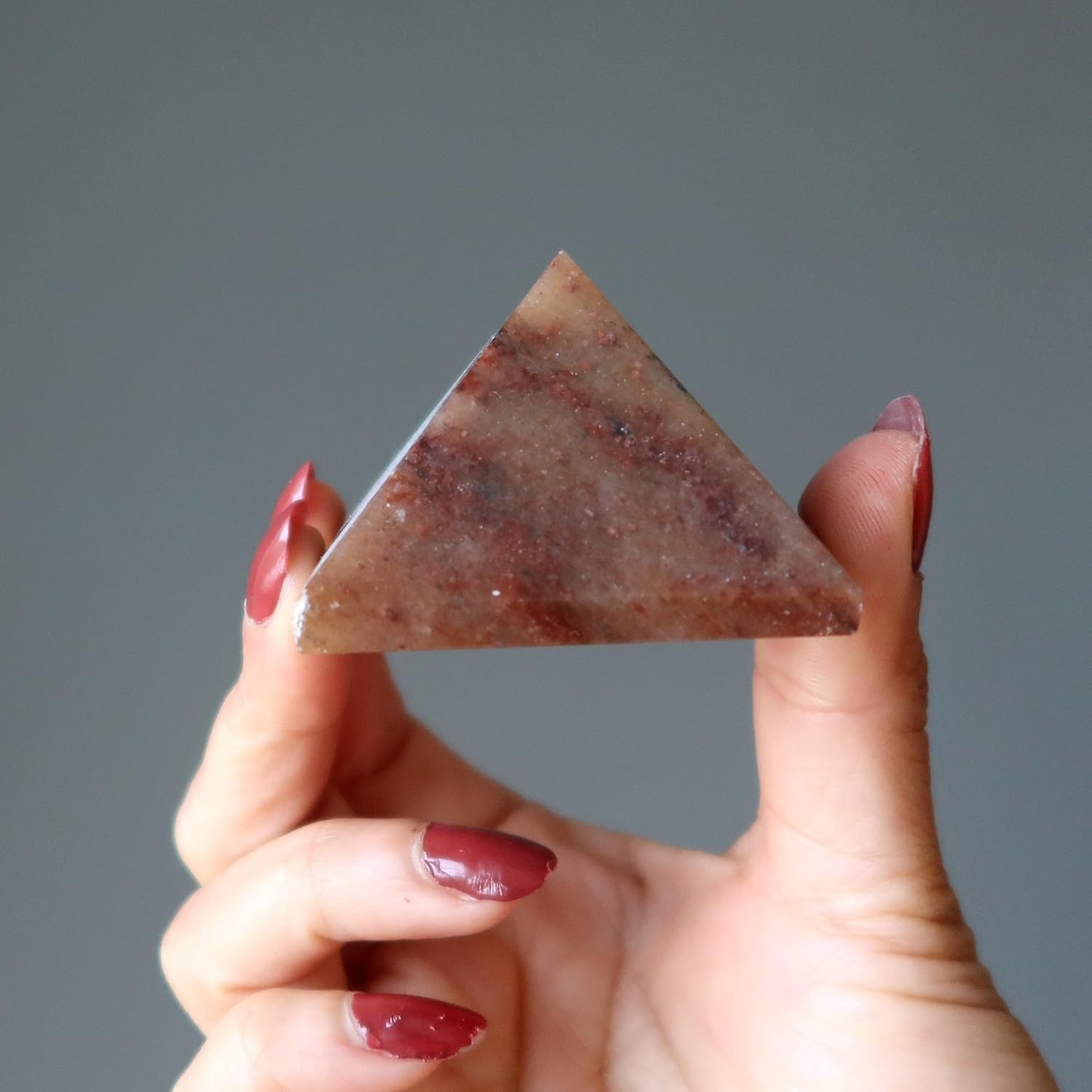Satin Crystals Red Aventurine Pyramid Stone 2.0-2.25 inch