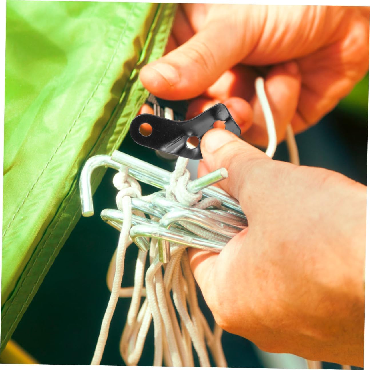 VICASKY 26Pcs Guyline Cord Buckles Reusable Wind Rope Tensioners for Outdoor Camping Lightweight Rope Tighteners for Secure Tent Setup and Stability