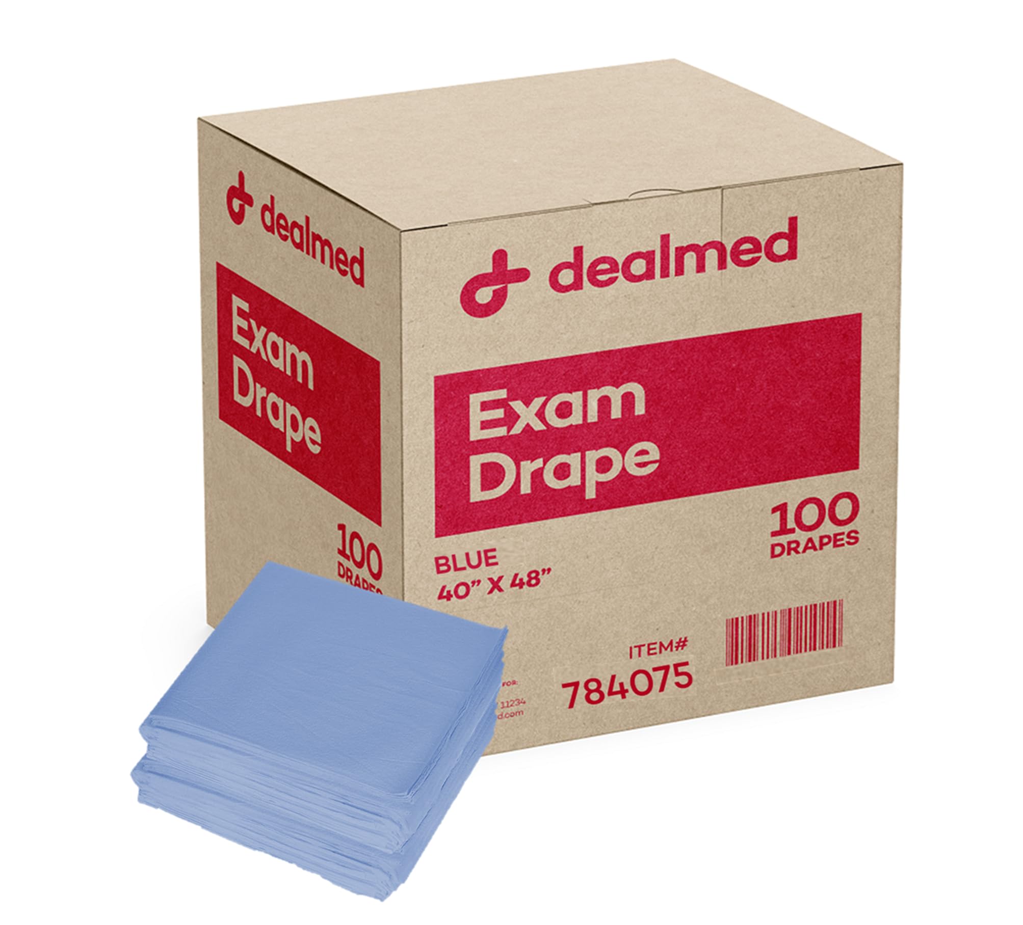 Dealmed Sábanas drapeadas: 100 hojas drapeadas de 2 capas, material azul, perfecto para hospitales, instalaciones médicas y consultorios médicos, 40 x 48 pulgadas