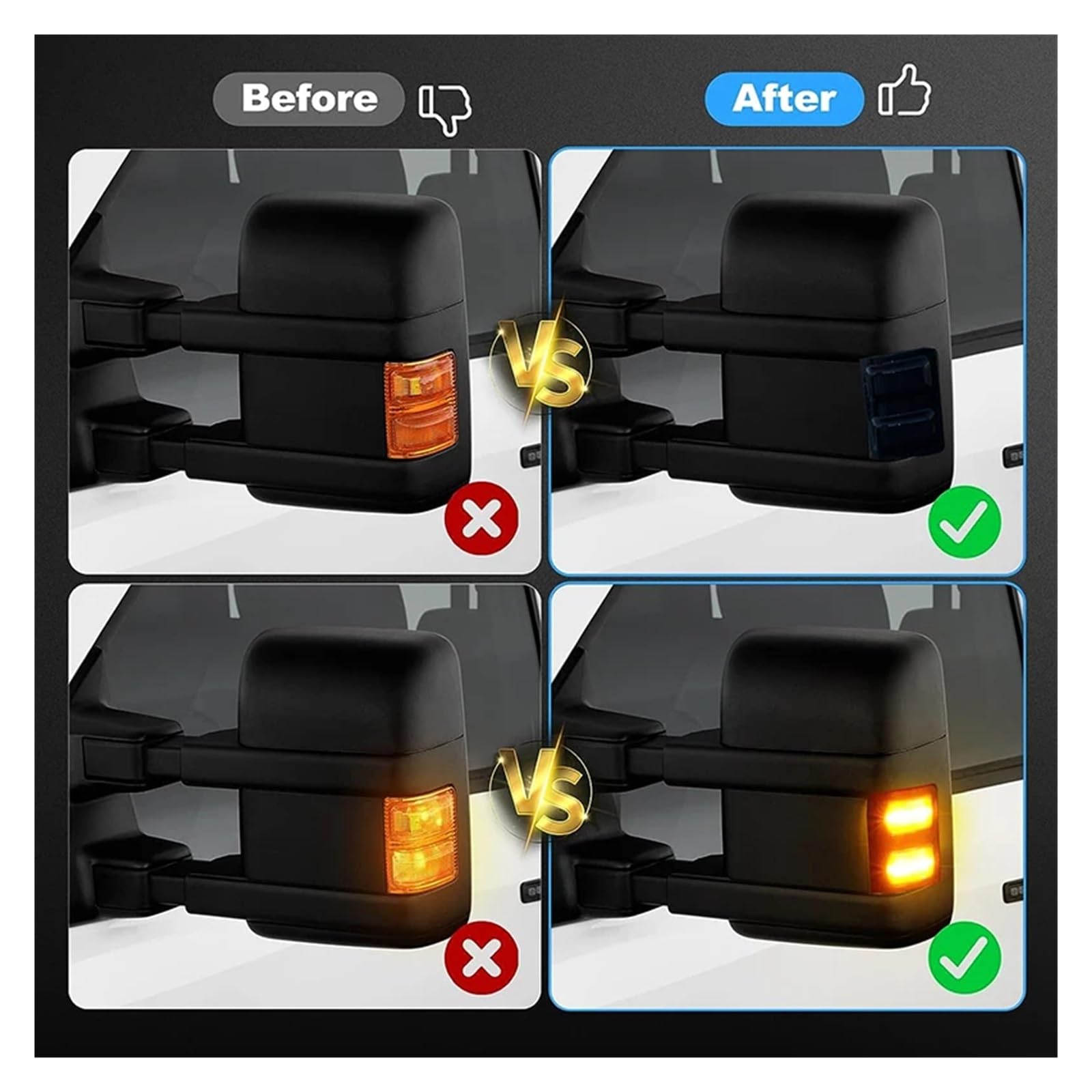 Señl Giro Coche para Ford para F150 F250 F350 F450 F550 2008-2016 Lámpara De Señal De Giro 12 V Lámparas Posición De Espejo Lateral LED Color Amarillo Ámbar Giro Indicadoras