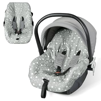 Orzbow Infant Car Seat Cover Liner, 100% Cotton Baby Seat Protector Cover, Universal Fit Carseat Liner for Travel System Car Seats, Breathable & Prevent Dirt, Machine Washable, 0-12 Months, Gray
