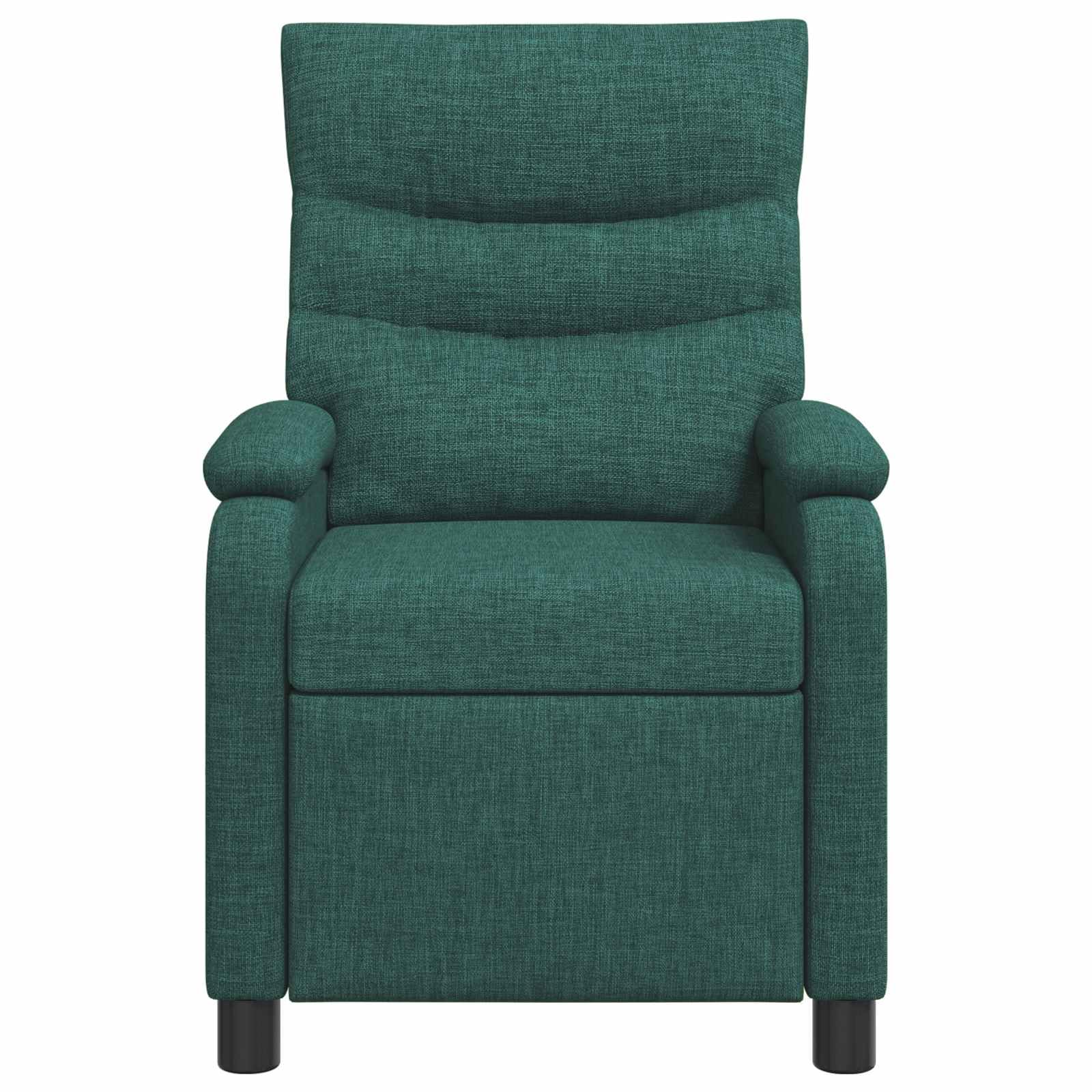 Poltrona relax verde scuro, tessuto 100% poliestere, regolabile 115-160