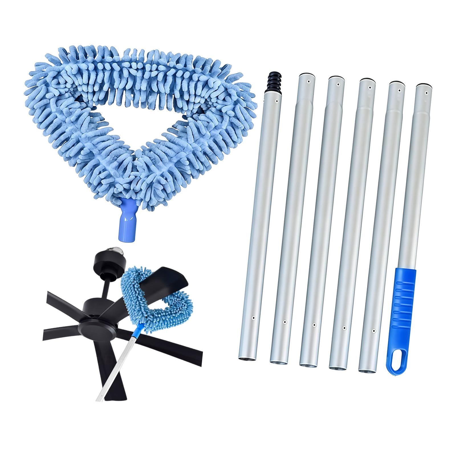 Detachable Removal Tool Featuring Telescopic Handle for Home Maintenance Ceiling Fan Cleaner