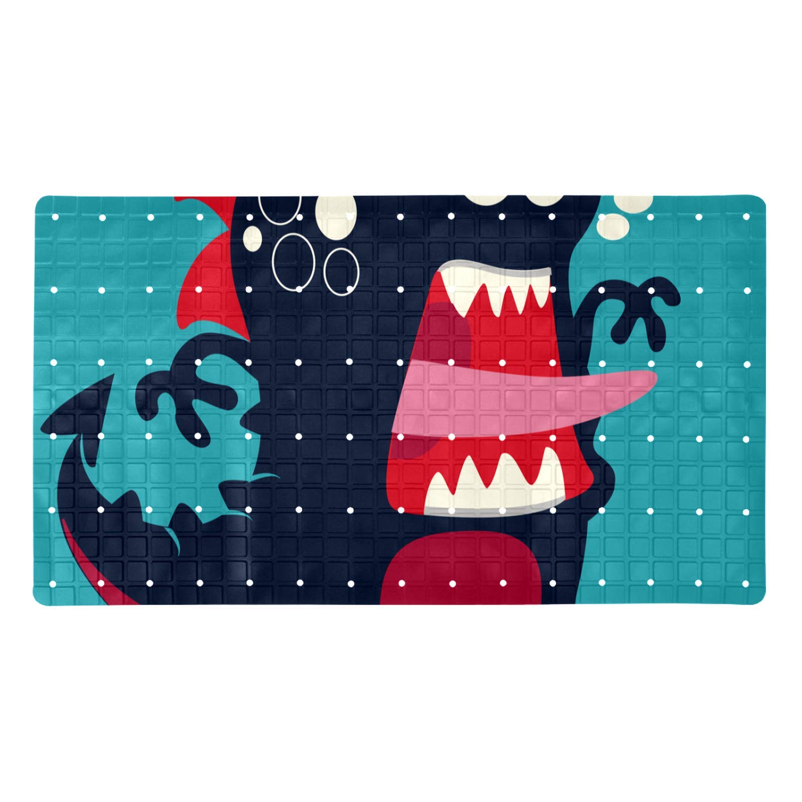 Tapis de bain antidérapant dinosaure bleu pour sécuriser le bain de bébé