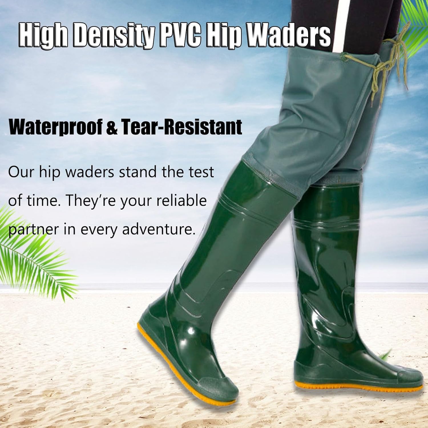 KomNWF LXXW Fishing Chest Waders Waterproof Boots with Thick Cowgirl Soles for Fishing and Hunting, Tall Knee-High Plunging Boots with Elasticized Locking Lugs hunting waders(4)