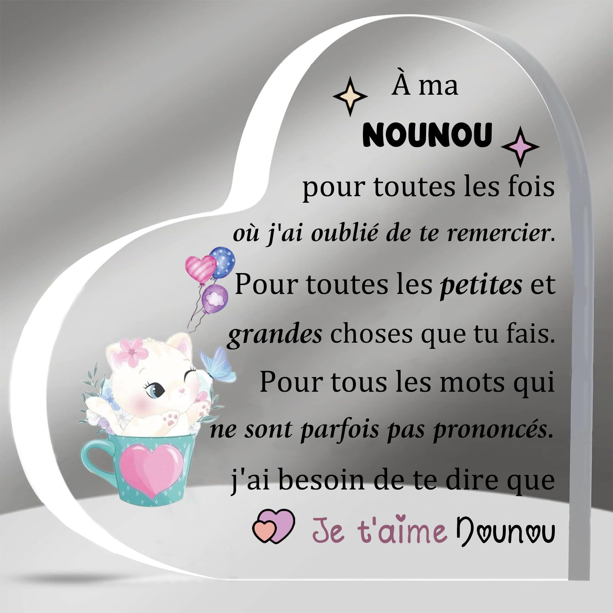 Putuo Decor Cadeau Pour Maman, Coeur Acrylique Bureau Balancelle, Cadeau De Fête Des Mères, Cadeau Pour Marraine, Meilleur Maman