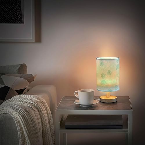 Miniatura 6 de Table Lamps Table Top Lamp Cylinder Cute Green Flowers Woodland Table Lamp for Study Bedside Table