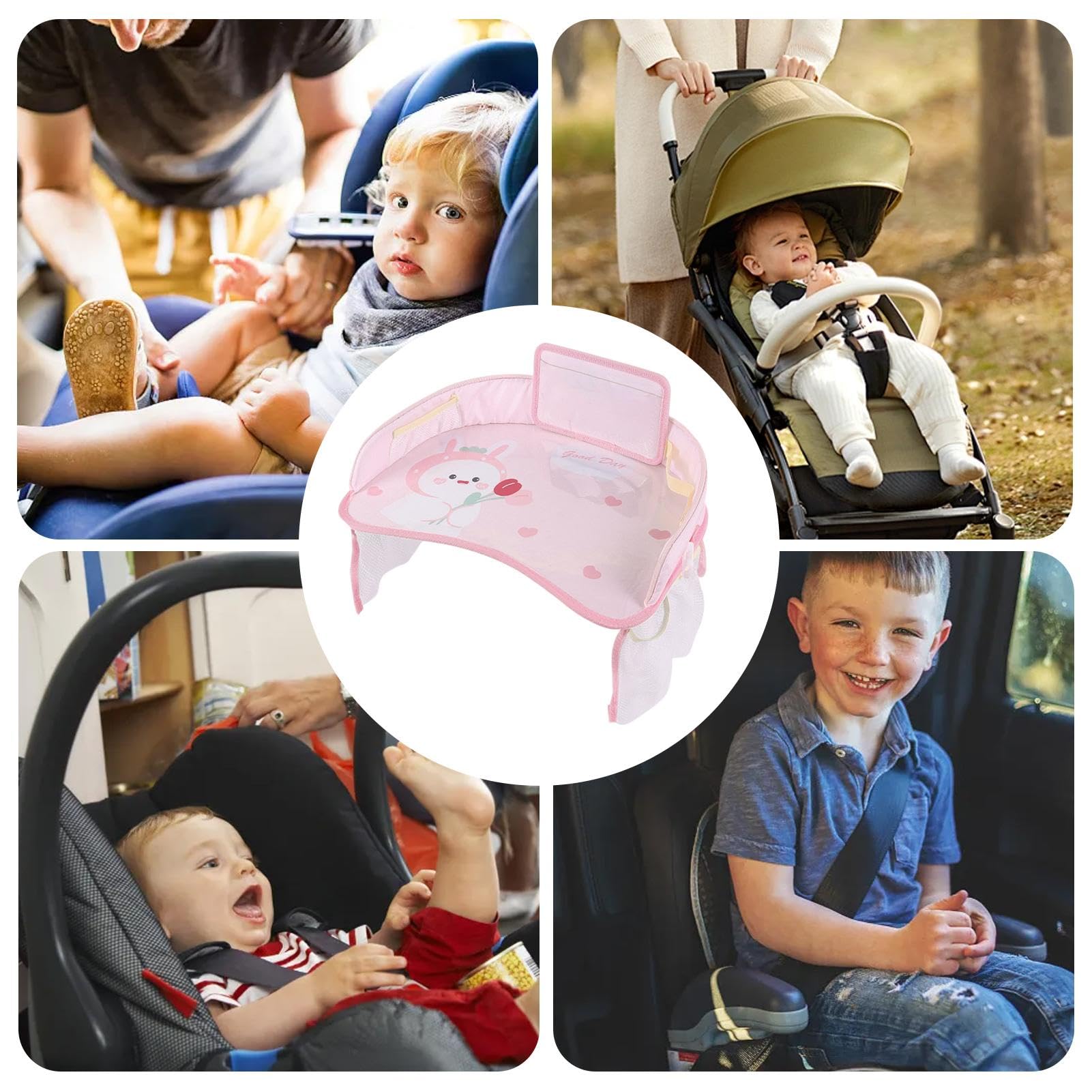 Vassoio da tavolo per bambini, vassoio da viaggio per bambini con spesse pareti imbottite, per riporre