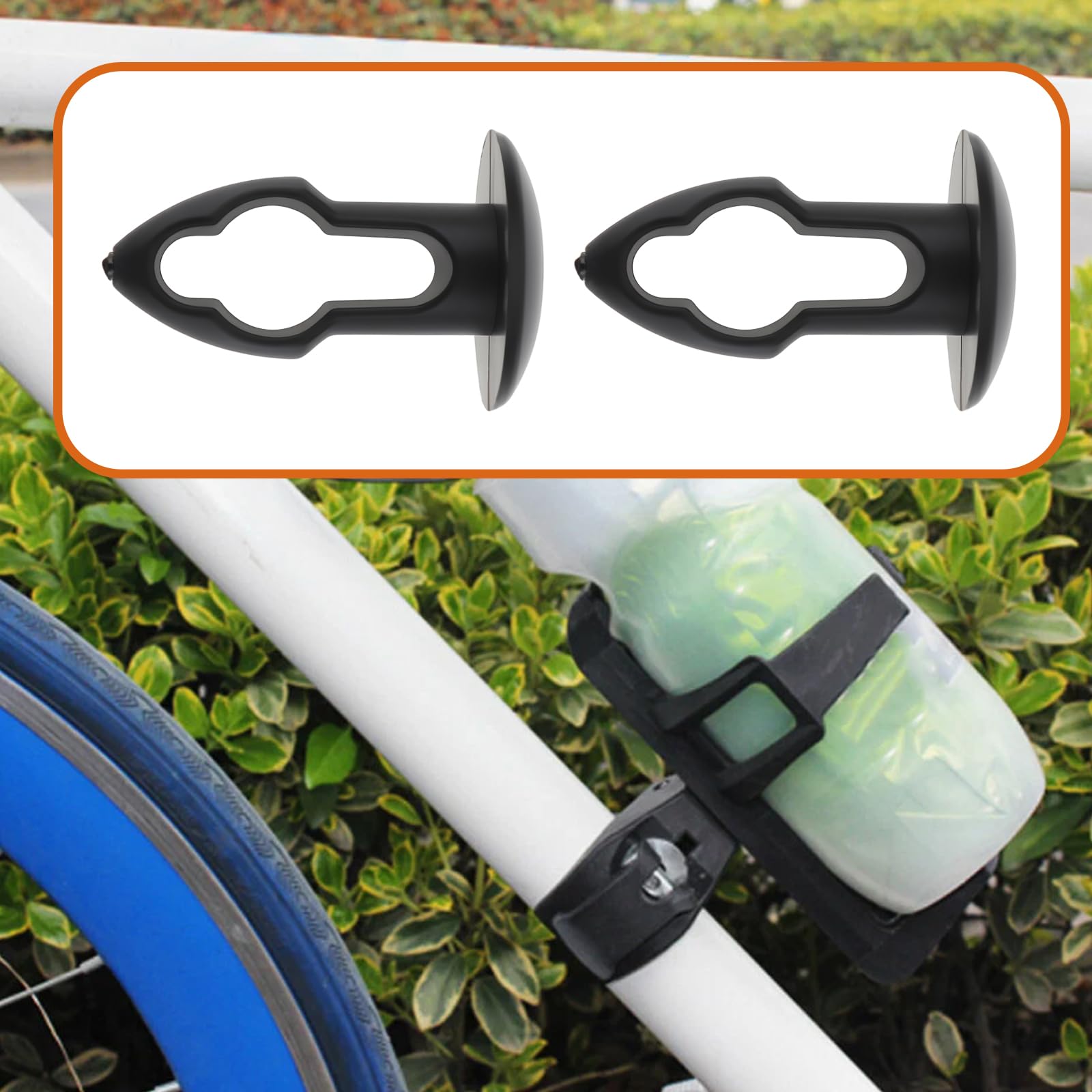 Zestaw nakrętek rowerowych do butelek na wodę, 10 szt., 8 x 12 mm, czarne | Plastikowe klipsy