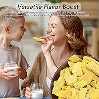 Vista 6 de Mango liofilizado, fruta liofilizada, 120g/4.23OZ de mango natural deshidratado, sin azúcar añadida, nada añadido, snack de superalimento, chips