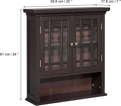 Miniatura 108 de Elegant Home Fashions Dawson Collection clóset de pared con estantes, color blanco Blanco,Gris,Espresso oscuro,Espresso,Blanco y