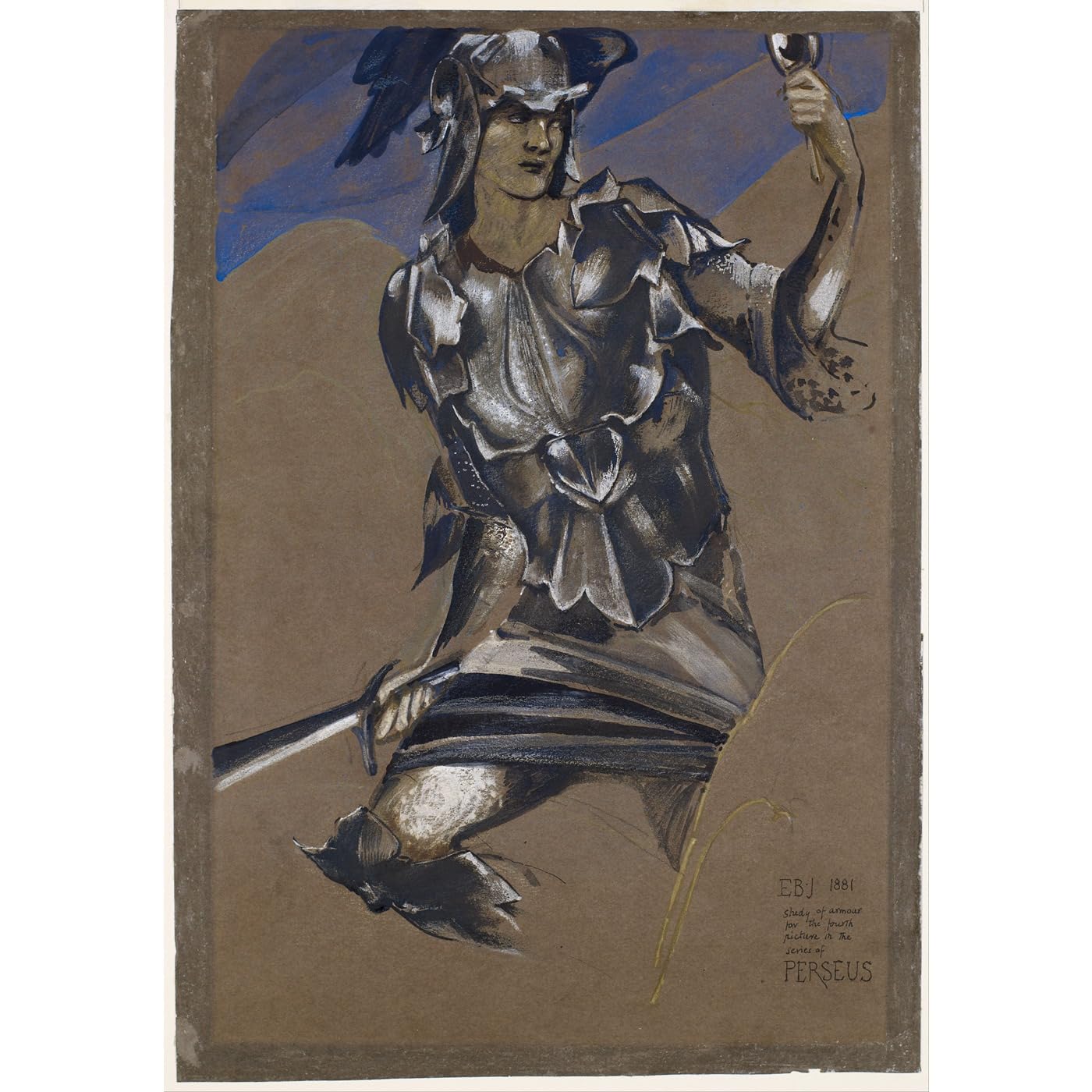 Impression giclée Edward Burne-Jones Étude de Méduse en armure d'art - 2