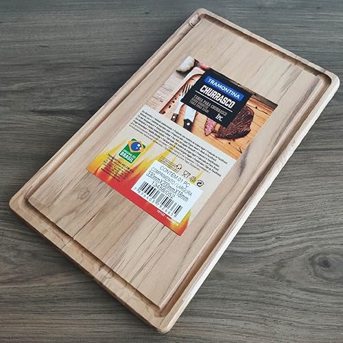 Miniatura 6 de Tramontina 13458052 Wood Cutting Board Churrasco Essential Medium 13458052 Lightweight Reversible Meat Tray with Groove Made in Brazil