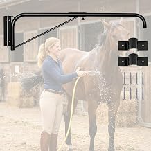 Swinging Arm Horse Wash Attachment - 180Wall-Mounted Spray Boom, Prevents Hose Tangling and Horse Trampling, Compatible with Multiple Standard Hose Connections, Designed for Safe Horse Washing