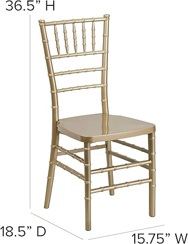 Vista 14 de Flash Furniture Silla Chiavari apilable de resina dorada HERCULES PREMIUM