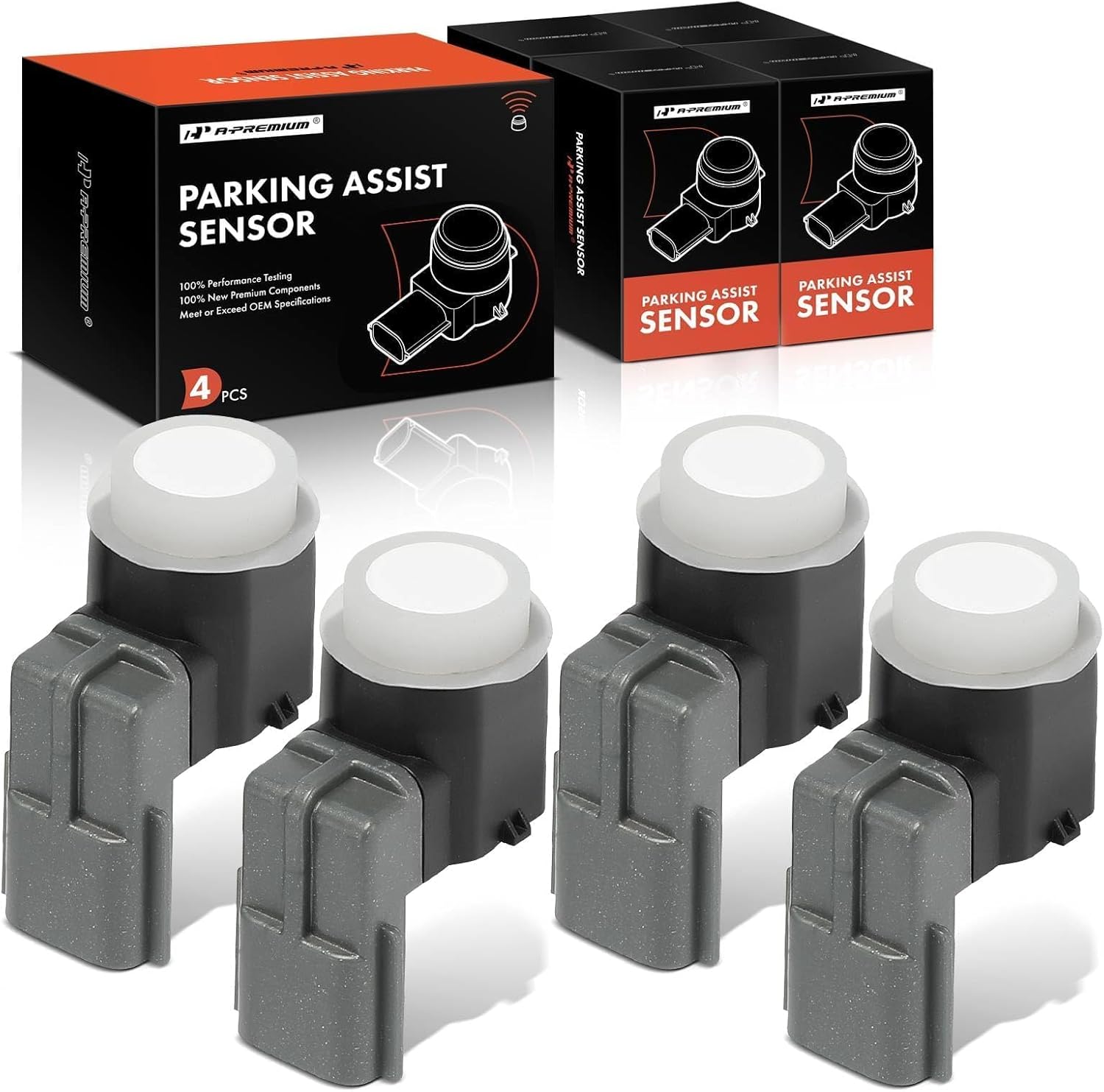 A-Premium 4-PC Front Reverse Backup Parking Assist Sensor Compatible with Infiniti & Nissan Models - QX60 2016-2021, Q50 2018-2021, QX80 2018-2021, Q60 2018-2021, Titan 2016-2021