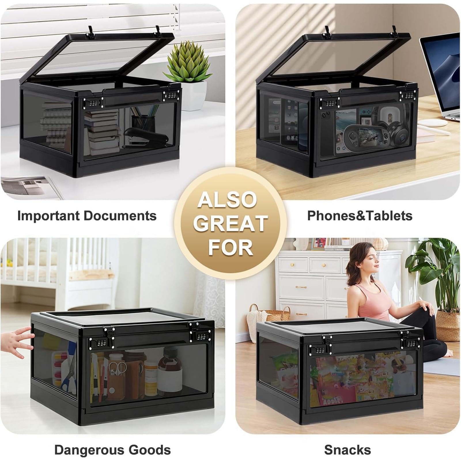 Grande armadietto per oggetti personali, scatola di immagazzinaggio con serratura con combinazione per armadietto da ufficio/scuola/medicina/snack/prigione telefonica/elettronica/casa