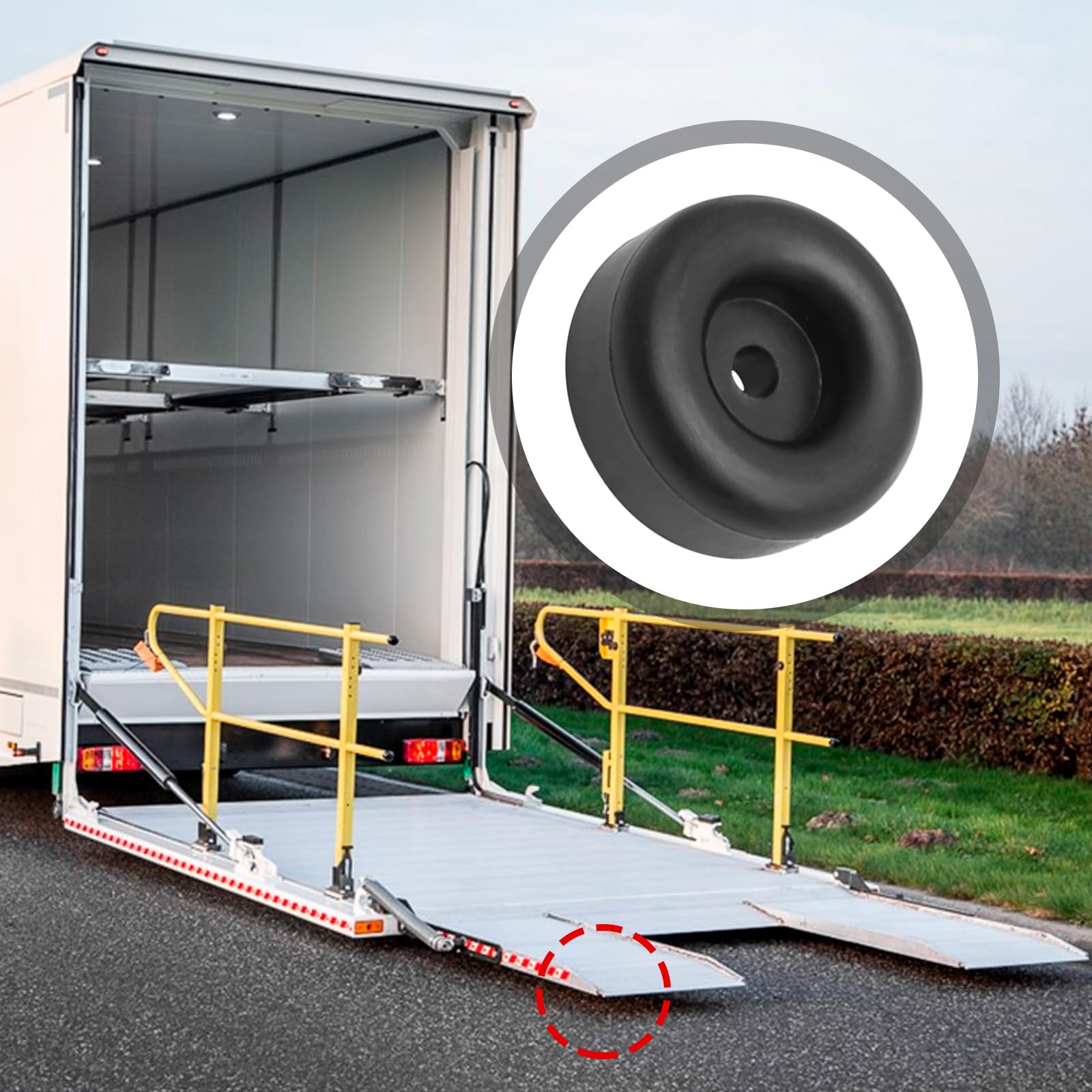 3 Replacement Cargo Trailer Ramp Door Rubber Bumpers - Foto 8