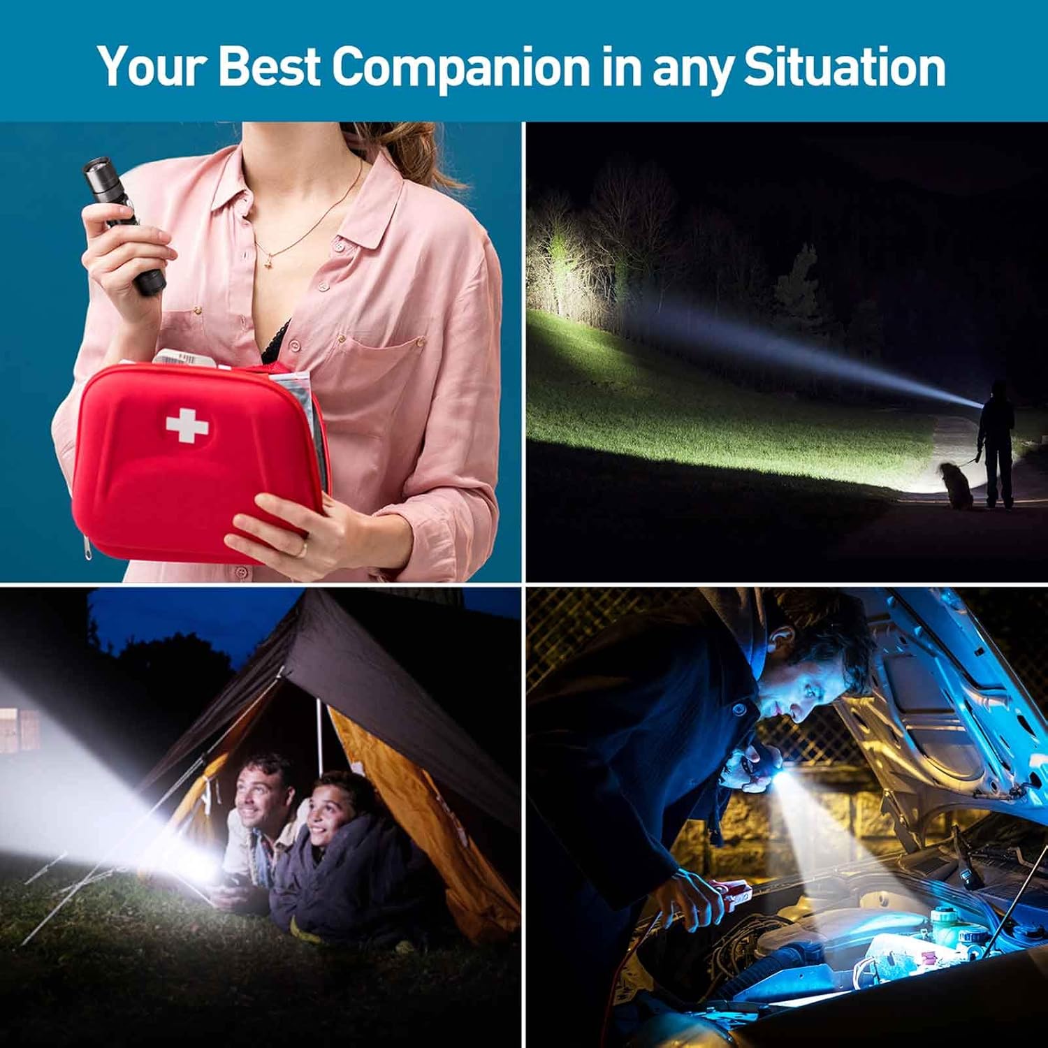 Rechargeable Flashlights S2500 (Battery Included), BUCASA Super Bright LED Tactical Flashlights High Lumens, 3 Modes, Zoomable, IP65 Waterproof Flash Light for Camping & Emergency, 2 Pack : Tools & Home Improvement