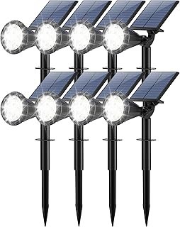 Tadyreal Solar Lights Outdoor Waterproof IP65 180° Adjustable Solar Powered Landscape Spot Lights for Yard 4 Lighting Modes Spotlights for Pathway Garden Outsid