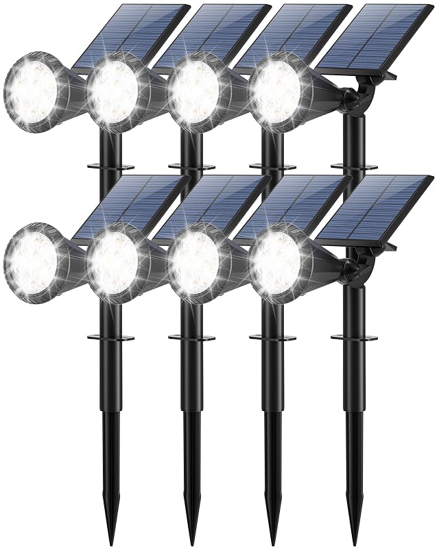 Tadyreal Solar Lights Outdoor Waterproof IP65 180 Adjustable Solar Powered Landscape Spot Lights for Yard 4 Lighting Modes