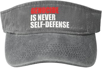 Genocide is Never Self-Defense Free Palestine Sport Sun Visor Hats Adjustable Empty Top Baseball Hat for Women,Black