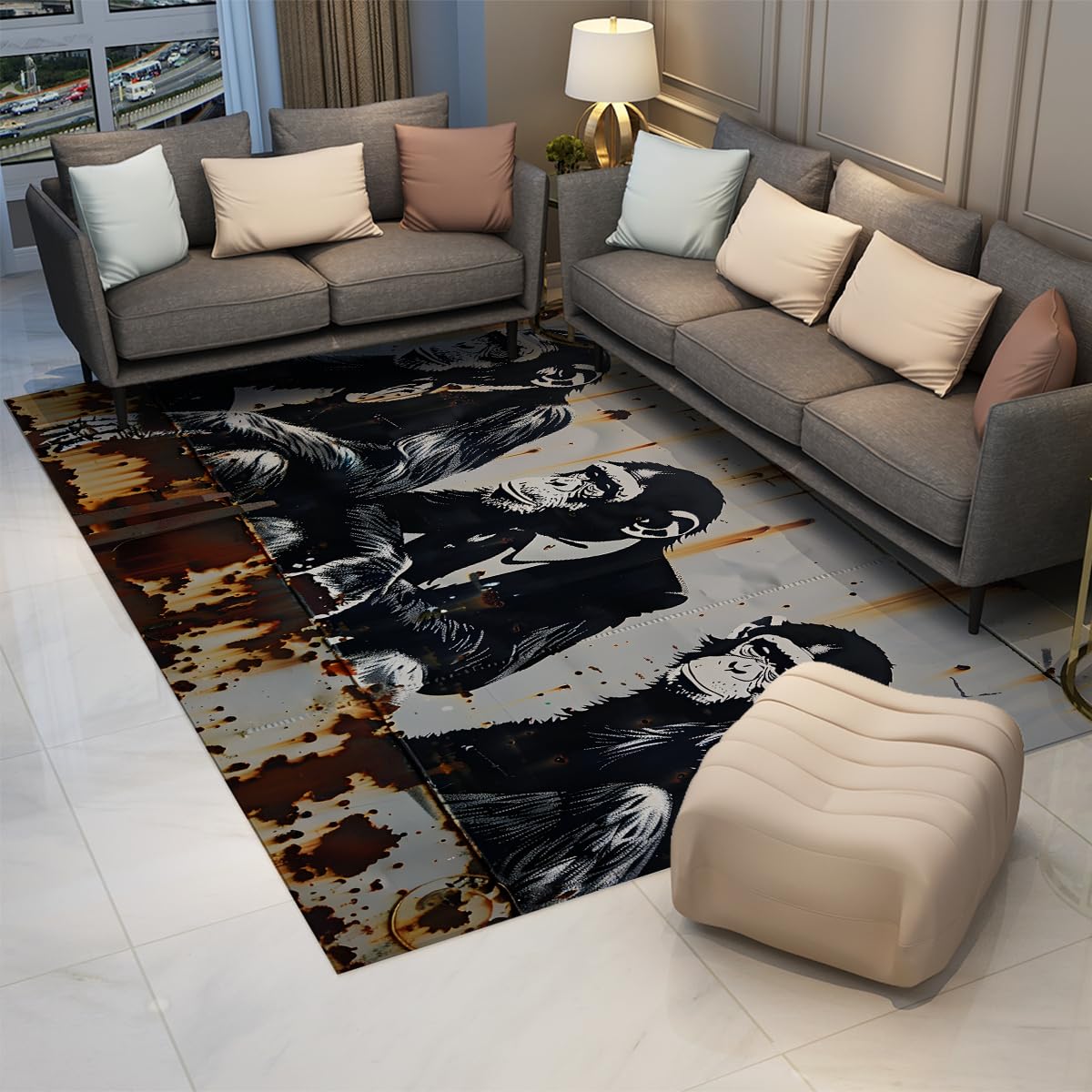 Tapis pour salon antidérapant lavable idéal pour chambre à coucher
